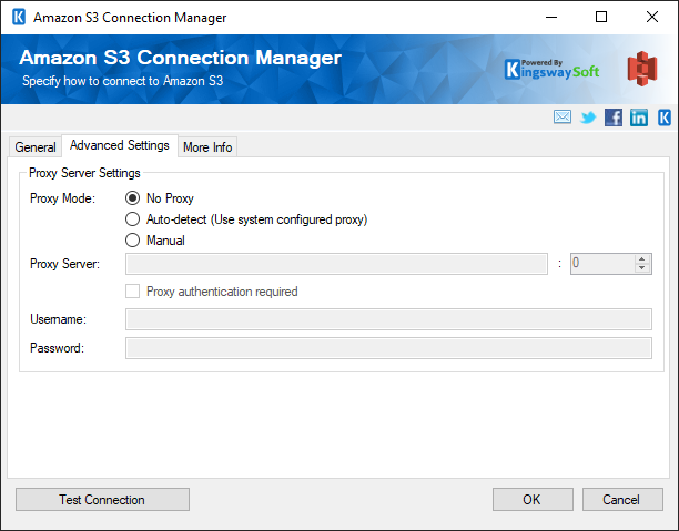 SSIS AWS S3 Connection - Advanced Settings